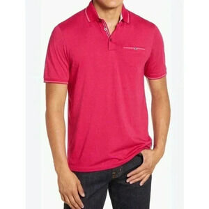 Ted Baker London Tortila Slim Fit Tipped Pocket Men's Polo Shirt  5 XL Pink (42)